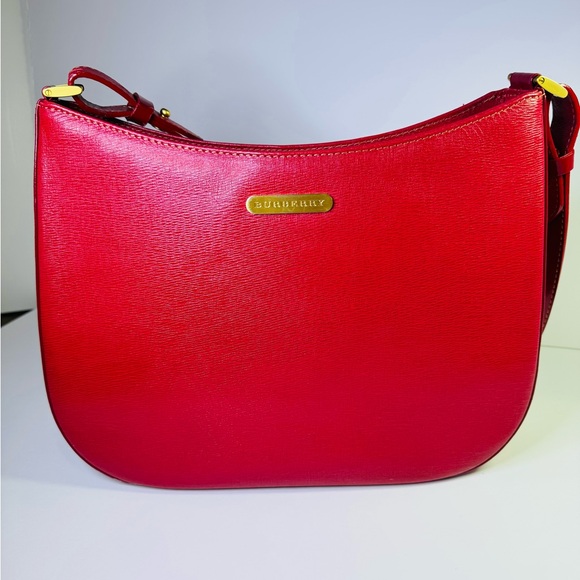 Authentic Burberry Shoulder Handbag Red - Picture 3 of 10